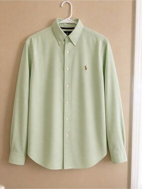 Polo by Ralph Lauren Men's Light Green Button-Down Oxford Shirt